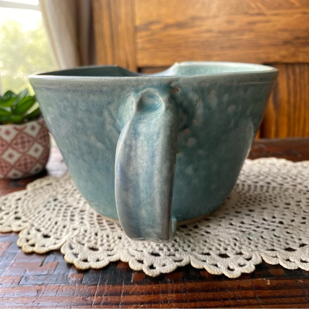 Studio Pottery Bowl with Handle & Pour Spout EUC